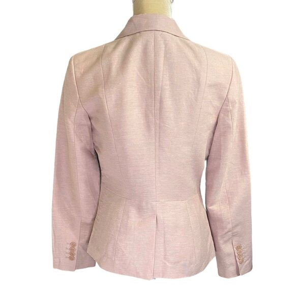 Talbots Linen Blend Pink Double Button Blazer - Picture 2 of 11